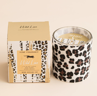 Bougie parfumée artisanale de luxe en cire de soja et bois de santal, motif léopard et zèbre, décoration de maison en verre pour Noël