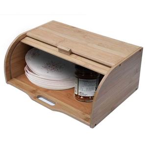 Boîte de rangement pour collations Rolltop de grande capacité Rangement et organisation à domicile Organisateur de garde-manger de cuisine et de table Boîte à pain en bambou - Product Image 3