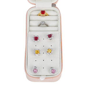 Petites boîtes-cadeaux en cuir PU bon marché d'usine Boîte <span class=keywords><strong>de</strong></span> rangement <span class=keywords><strong>de</strong></span> bijoux <span class=keywords><strong>de</strong></span> voyage pour collier, bague et boucle d'oreille - Product Image 3