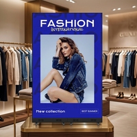 Afficheur numérique LED publicitaire portable P2.5, ultra fin, pour intérieur, avec support pliable