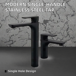 Robinet de lavabo moderne pour salle de bain, mitigeur eau chaude et froide, anti-éclaboussures, pour lavabo sur comptoir - Product Image 2