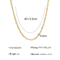 Collier en acier inoxydable plaqué or PVD 18 carats, résistant au ternissement, avec chaîne cubaine torsadée en forme de O, étanche, pour femme, idéal pour les cadeaux