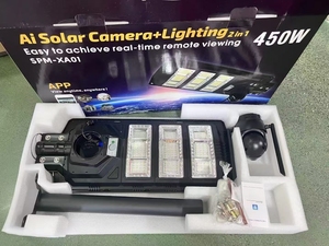 Năng lượng mặt trời tích hợp ánh sáng đường phố 450 wát LED ánh sáng với Camera HD, điện thoại di động giám sát từ xa CCTV Camera - Product Image 6