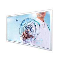 Promosi Layar LCD Iklan Digital Signage 55 Inch dengan Bingkai Putih untuk Pemasangan di Dinding