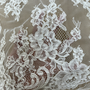 Bordes hechos a mano ACE de alta calidad, cordón de diseño de encaje de pestañas de <span class=keywords><strong>nylon</strong></span>, encaje francés para vestido de novia - Product Image 1