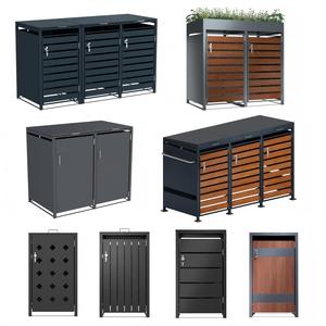 Thùng rác có thể hộp ngoài trời mạ kẽm thép Wheelie bin hộp bền Thùng rác bin lưu trữ công nghiệp rác có thể đổ cho sân vườn - Product Image 1