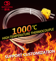 Fil tressé de mesure de thermocouple haute température de type K Avec prise Bouclier en acier inoxydable