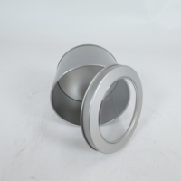 Boîte en métal ronde vide, écologique et recyclable, avec fenêtre supérieure, durable, pour emballage cadeau, rangement de stylos, badges et artisanat