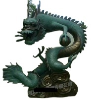 Décoration de Jardin Métal Chinois Bronze Dragon Fengshui Laiton Dragon Statue Sculpture
