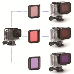 Étui de protection imperméable <span class=keywords><strong>rouge</strong></span> rose violet HONGDAK pour caméra d'action, accessoires, boîtier avec <span class=keywords><strong>filtre</strong></span> d'objectif pour <span class=keywords><strong>Gopro</strong></span> <span class=keywords><strong>Hero</strong></span> 8 - Product Image 5