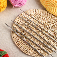 5 pièces par sac ensemble d'aiguilles à tricoter à Double extrémité outils de couture bricolage aiguilles à tricoter aiguilles à pull en gros en acier