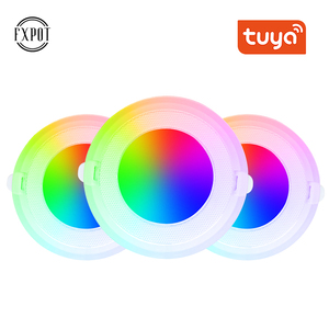 Fxpot thông minh dẫn xuống ánh sáng tuya RGB CCT mờ lõm gắn 5W hình tròn thông minh điều khiển từ xa LED Downlight - Product Image 2