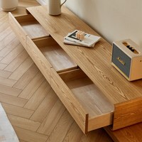 Meuble TV et Table Basse Combinés de Style Nordique Minimaliste et Moderne pour Salon Familial et Chambre à Coucher avec Rangement