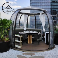 Dôme de restauration préfabriqué en polycarbonate transparent pour l'hiver, idéal pour le glamping et les restaurants