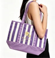 Sac fourre-tout en toile grand format, écologique, personnalisable, couleur bonbon, fleurs brodées, pour femmes, shopping