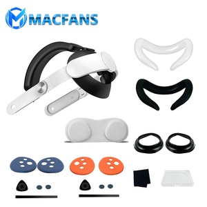 Funda de silicona para controlador VR, máscara facial para <span class=keywords><strong>Meta</strong></span> <span class=keywords><strong>Quest</strong></span> 3, correa para la cabeza, marco resistente a arañazos, cubierta protectora de lentes, accesorios - Product Image 1