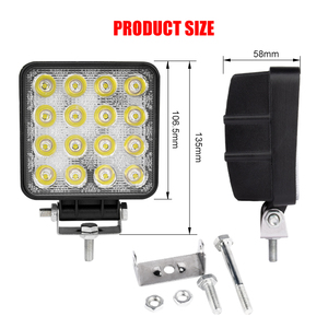 Rcj 48W LED Làm Việc Ánh Sáng 12V/24V Chùm Tại Chỗ Cho Offroad 6500K Nhiệt Độ Màu Điều Kiện Mới Cho Xe Tải SUV Phụ Kiện Xe Hơi - Product Image 6