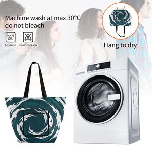 Printed Tote Bag Large Capacity Shoulder Shopper Bag with Zipper Pocket for Grocery Travel Daily Use - Product Image 6