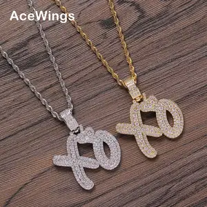 CN296 BlingブリンブリンBrass CZ Pendants Necklace Hip Hop Jewelry Party Gift