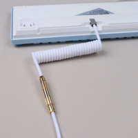 Câble USB vers Type-C en nylon spiralé doublement gainé avec garantie de 12 mois pour clavier mécanique de jeu
