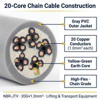 Câble à chaîne isolé en PVC de qualité supérieure, populaire, utilisé pour le levage et le transport d'équipements, spécification 20G1.0, marque Libin NBR-JTV