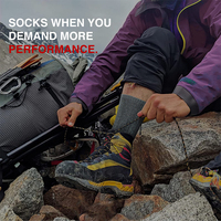 Chaussettes d'équipage thermiques en laine d'alpaga pour hommes, évacuation de l'humidité, randonnée en plein air