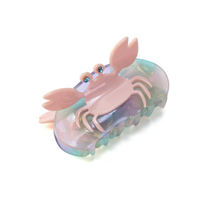 <span class=keywords><strong>Pince</strong></span> à cheveux tendance style dessin animé, motif <span class=keywords><strong>crabe</strong></span> et poisson, en acétate <span class=keywords><strong>de</strong></span> haute qualité, <span class=keywords><strong>pince</strong></span> à griffes en acétate - Product Image 4