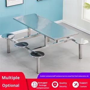 Ensemble <span class=keywords><strong>de</strong></span> table et <span class=keywords><strong>de</strong></span> chaises <span class=keywords><strong>de</strong></span> restauration rapide intégrée à la <span class=keywords><strong>cantine</strong></span> des employés d'usine, <span class=keywords><strong>cantine</strong></span> <span class=keywords><strong>scolaire</strong></span>, table à manger en acier inoxydable, chaises <span class=keywords><strong>de</strong></span> <span class=keywords><strong>cantine</strong></span> <span class=keywords><strong>scolaire</strong></span> - Product Image 5