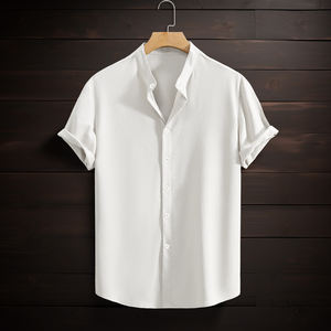 <span class=keywords><strong>เสื้อ</strong></span>เชิ้ตฮาวายแขนสั้นผู้ชายหลากสีสไตล์ลำลองสำหรับฤดูร้อน <span class=keywords><strong>เสื้อ</strong></span>เชิ้ตคอจีน<span class=keywords><strong>สี</strong></span>พื้น ขายตรงจากโรงงาน - Product Image 5