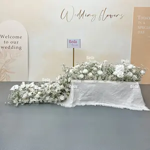 Beda di lusso personalizzato Baby alito fiore Runner composizione floreale fase decorazione di nozze e decorazione per eventi all'aperto