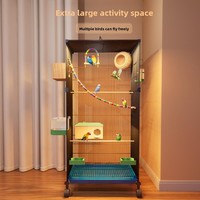 Cage à oiseaux pour perroquets, nouveau style, petite taille, pour calops, paons, oiseaux rayés tigrés et perroquets perlés ; Cage domestique écologique en herbe