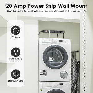 Protector de Sobretensión Metálico de Alta Resistencia de 20A con 8 Tomas de Corriente y Soporte Multiángulo, Enchufe de Extensión con Ranura en T 6-20R - Product Image 3
