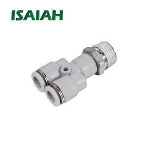 Y Way One Touch PU Tube Connector Air joint Branch Threaded Pneumatic Fittings For Pneumatic System