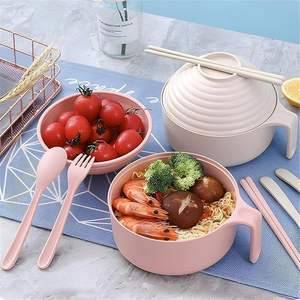 Ensemble de bols à ramen avec baguettes et cuillère, cuiseur à ramen pour micro-ondes, bol de cuisson pour nouilles instantanées, idéal pour le bureau, l'université et les dortoirs - Product Image 3