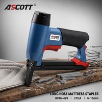 ASCOTT 8016-429 Stapler Pneumatik Profesional 21GA Kawat Halus untuk Bingkai Gambar dan Furnitur Bersertifikasi CE