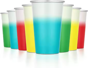 Tasse en aluminium bon marché à changement de couleur 600ml tasses en aluminium métalliques réutilisables tasse personnalisée pour la publicité - Product Image 4