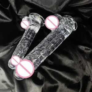 Fabriek Directe Verkoop Volledig Transparant Kristal Zin Textuur Echte Zachte Tpe Dildo Masturbators Volwassen Seksspeeltjes Voor Meisje