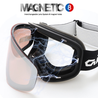 Yijia optique double anti-buée lunettes de ski magnétiques avec cadre UV400 lunettes de ski polarisées lunettes de sport pour le snowboard ski