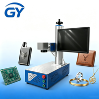 Nueva Máquina de Marcado Láser de Fibra CNC de Escritorio, Portátil y Pequeña, 20W/30W, para Metal, Archivos DWG/DXF/PLT/AI/BMP/LAS, Refrigerada por Aire, Competitiva