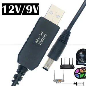 वाईफ़ाई रूटर USB करने के लिए 5V डीसी 5.5x2.1mm के लिए 12V बिजली बूस्टर सेट अप चार्जर केबल मॉडेम प्रशंसक