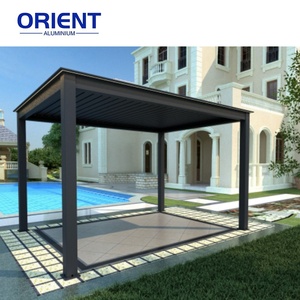 Couverture moderne faite sur commande <span class=keywords><strong>de</strong></span> patio <span class=keywords><strong>de</strong></span> cadre en aluminium feuille trempée imperméable d'auvent <span class=keywords><strong>de</strong></span> terrasse pour l'hôtel - Product Image 6