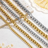 Collar de Cadena Cubana de Acero Inoxidable, Dos Tonos, Chapado en Oro y Plata, Joyería Hip Hop para Hombre y Mujer, Regalo de Moda