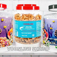 VOONLINE Crevettes séchées sans sel et lyophilisées Poissons d'eau douce et de mer Aquarium Fruits de mer Nourriture pour animaux de compagnie