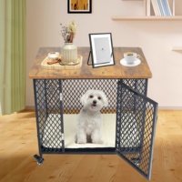 Cages en bois pour animaux de compagnie Maisons avec roues et coussin Meubles de caisse pour chien Chenil pour chien