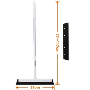 BAOYOUNI Extendable Aluminum Sweeper Retractable Floor Water Squeegee with Replaceable Foam Wiper for Garage Tile Window Dust