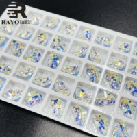 Strass en verre K9 de haute qualité en forme de cœur à dos pointu, non thermocollants, en vrac pour robes de mariée et bijoux, écologiques