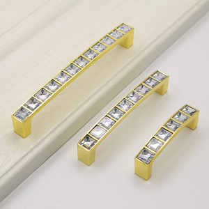Low Price Crystal Handle U Shape Modern Simple Drawer Shoe <strong>Cabinet</strong> Door <strong>Knobs</strong> <strong>Diamond</strong> Double Hole Handle Manufacturers - Product Image 4