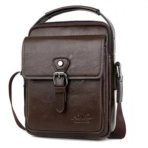 Fashion European and American Style Vintage Shoulder Bag With High Quality PU Leather Men Sling Messenger Bag