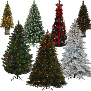 Alta Qualidade 9ft-2ft Verde PVC PET PE Misturado Árvore de Natal Artificial Xmas Tree com Ornamentos New Made Tamanho Personalizável