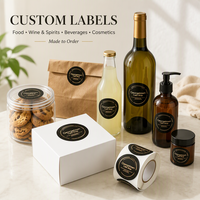 Özel Premium Kalite Şişe ve Kavanoz Ambalaj Etiketleri Altın Varak Logolu CMYK Renkli Baskı Su Geçirmez Dayanıklı Vinil Gıda Etiketleri